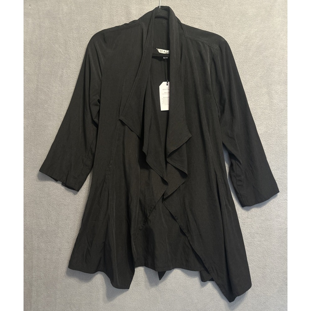 NWT Cabi A La Carte Jacket 418 Belted Size M Black Open Front Capsule Wardrobe